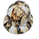 Wolves Of Nature Wolf Coyote Custom Hydro Dipped Full Brim Hard Hat - Back View