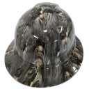 Ripping Out Skull Faces Hat Custom Hydro Dipped Full Brim Hard Hat - Back View