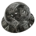 Mason Masonic Lodge Custom Hydro Dipped Full Brim Hard Hat - Back View