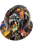 Mexican Heritage American Proud Custom Hydro Dipped Full Brim Hard Hat - Back View