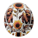 Highland Cows Sunflower Fields Custom Hydro Dipped Full Brim Hard Hat - Top View