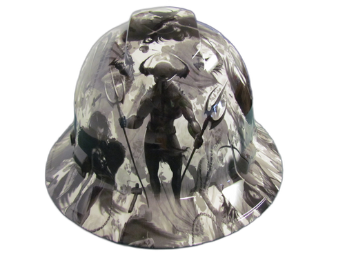 Revelations Dark Art Custom Hydro Dipped Full Brim Hard Hat - Top View