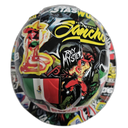 Mexican Extreme Sticker Bomb Custom Hydro Dipped Full Brim Hard Hat - Top View