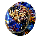 Artistic Collage Custom Hydro Dipped Full Brim Hard Hat - Top View