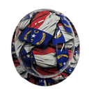 North Carolina State Flag Custom Hydro Dipped Full Brim Hard Hat - Top View