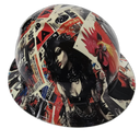 Sirena Pop Art Big Cock Collage Custom Hydro Dipped Full Brim Hard Hat - Top View