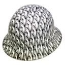 White Acid Trip Geometric Camo Custom Hydro Dipped Full Brim Hard Hat - Top View