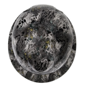 Kryptik Snow Winter Camo Custom Hydro Dipped Full Brim Hard Hat - Top View