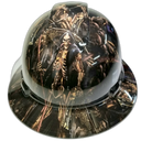 Steampunk Grim Reaper Custom Hydro Dipped Full Brim Hard Hat - Top View