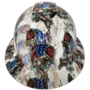 American Bass Fisherman USA Proud Custom Hydro Dipped Full Brim Hard Hat - Top View
