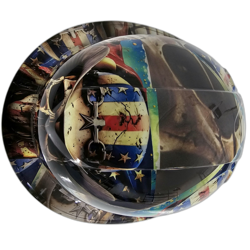 American Cowboys Cowboy Riders Custom Hydro Dipped Full Brim Hard Hat - Top View