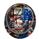 American Military Salute Who Serve Custom Hydro Dipped Full Brim Hard Hat - Top View