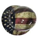 Old Glory USA Flag Grunge American Fla Custom Hydro Dipped Full Brim Hard Hat - Top View
