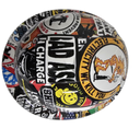 Bold Construction Sticker Bomb Custom Hydro Dipped Full Brim Hard Hat - Top View