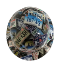 USA License Plates Car Tags Custom Hydro Dipped Full Brim Hard Hat - Top View