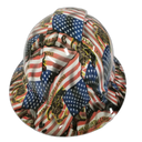 Don't Tread On Me American Flag Custom Hydro Dipped Full Brim Hard Hat - Top View
