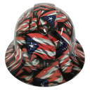 Puerto Rico Flag Design Custom Hydro Dipped Full Brim Hard Hat - Top View