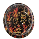 Gate of Skulls Stacked Evil Custom Hydro Dipped Full Brim Hard Hat - Top View