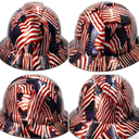 USA Flag American Flag Custom Hydro Dipped Full Brim Hard Hat - Top View