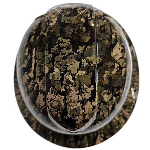 Bottomland True Bark Camo Custom Hydro Dipped Full Brim Hard Hat - Top View