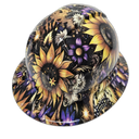 Country Girl Living Sunflower Custom Hydro Dipped Full Brim Hard Hat - Top View