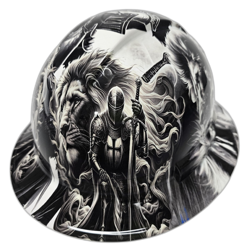 Warriors Of Christ Christianity Jesus Custom Hydro Dipped Full Brim Hard Hat - Top View
