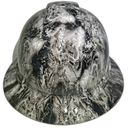 Pirate Skulls From The Grave Custom Hydro Dipped Full Brim Hard Hat - Top View