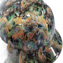 420 WEED HEAD realistic kush Custom Hydro Dipped Full Brim Hard Hat - Top View