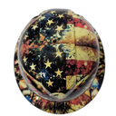 American Eagle Collage Watercolor Custom Hydro Dipped Full Brim Hard Hat - Top View
