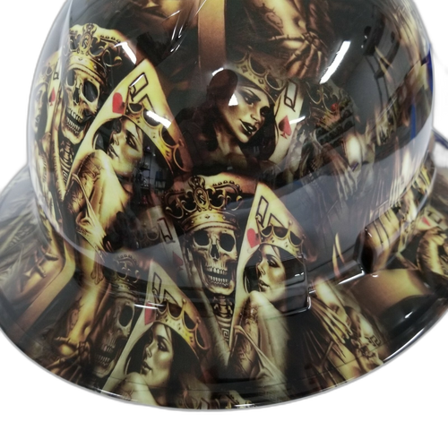 King's And Queens Custom Hydro Dipped Full Brim Hard Hat - Top View