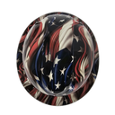 Hi Rez 3D American Flag Waving Custom Hydro Dipped Full Brim Hard Hat - Top View