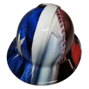 True Embroidered American Flag Realist Custom Hydro Dipped Full Brim Hard Hat - Top View