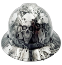 Engraved Skulls Of Death Custom Hydro Dipped Full Brim Hard Hat - Top View