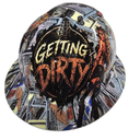 Oilfield Dirty Hands Clean Money custom hydro dipped hard hat - top