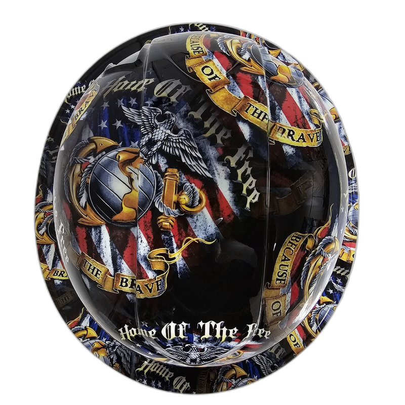 Marine Corps Eagle Globe Anchor hard hat top view