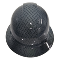Diamond Plate Custom Hydro Dipped Full Brim Hard Hat - Top View