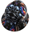 The Eyes Have It Skulls N Eyes Custom Hydro Dipped Full Brim Hard Hat - Top View
