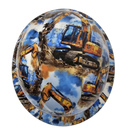 Excavators Construction World Custom Hydro Dipped Full Brim Hard Hat - Top View