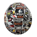 Carpenter Sticker Bomb Man Glitter Custom Hydro Dipped Full Brim Hard Hat - Top View