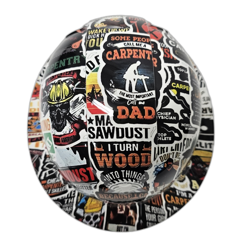 Carpenter Sticker Bomb hard hat top view