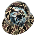 Drake Duck Hunter Chasing Bands Custom Hydro Dipped Full Brim Hard Hat - Top View
