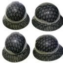 3D Gray Hex Carbon Deep 3D Effects Custom Hydro Dipped Full Brim Hard Hat - Top View