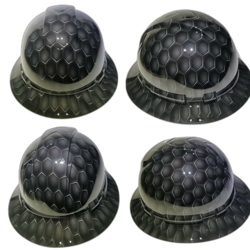 Gray 3D Hex Carbon Stealth hard hat top view