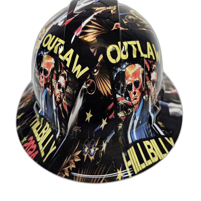 Outlaw Hillbilly 2024 Eagle hard hat top view