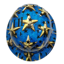 3 Percenteer Logo Patriotic Stars Custom Hydro Dipped Full Brim Hard Hat - Top View