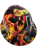 Mexican Pride Orgullo Mexicano Custom Hydro Dipped Full Brim Hard Hat - Top View