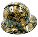Petrified Wood Dead Wood Skulls Custom Hydro Dipped Full Brim Hard Hat - Top View