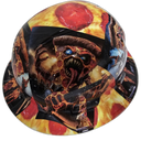 Pepperoni Pizza And The Cheesest Band Custom Hydro Dipped Full Brim Hard Hat - Top View