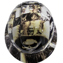 The Witch Doctor Custom Hydro Dipped Full Brim Hard Hat - Top View