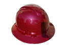 Candy Apple Red Custom Hydro Dipped Full Brim Hard Hat - Top View